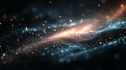 Obraz premium Abstract Glittering Particles in Motion Generative AI