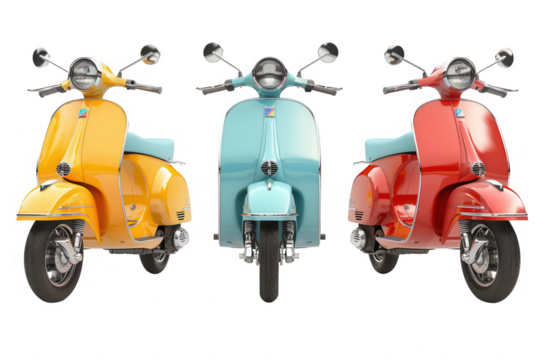 Three Vintage Scooters in a Row - Powered by Adobe