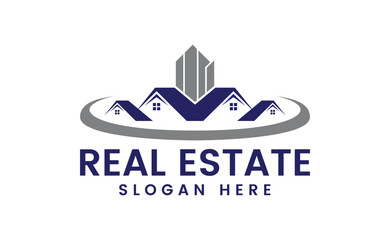 Real estate business logo, house logo icon, vector illustration logo design, building, construction, roof, estate, contractor, apartment, realtor, property, commercial, residential, corporate, flat