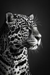Obraz premium portrait studio photograph of jaguar black and white