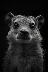 Obraz premium portrait studio photograph of hyrax black and white