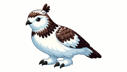 Fototapeta premium Ptarmigan bird against white background 