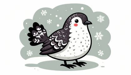 Fototapeta premium Ptarmigan bird against white background 