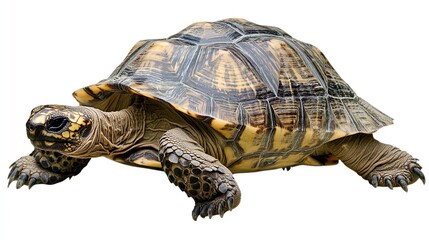 Fototapeta premium A large tortoise is laying on its back