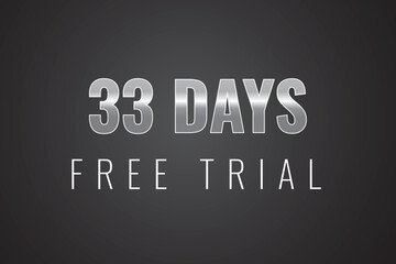 33 day free trial banner design. 33 days free banner background
