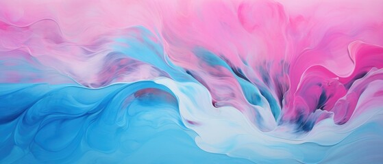 Fototapeta premium Abstract painting in pink, blue, and white