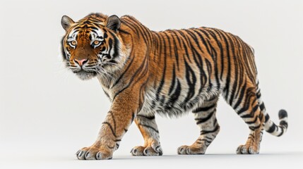 Obraz premium Tiger walking through snow in the wild