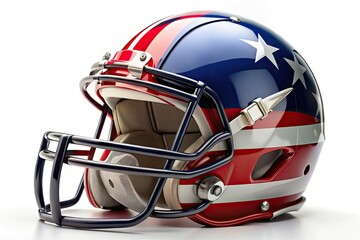 Fototapeta premium Abstract American Football Helmet In Team Colors On A White Background