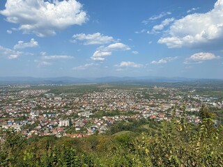 panoramic view on village in the mountains