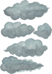Cute clouds and rain watercolour illustration clipart vector design nursery room decor