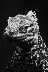 Obraz premium portrait studio photograph of gila monster black and white