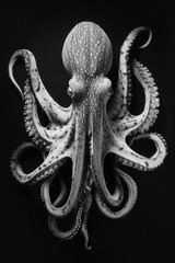 Obraz premium portrait studio photograph of giant squid black and white