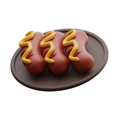 Sausage 3d illustration