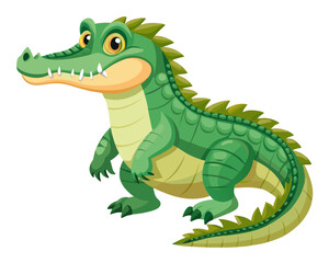 Obraz premium Realistic Crocodile vector art isolated on white background