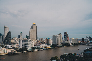 Stunning Rooftop View of Bangkok's River and Skyline