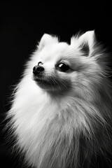 Obraz premium portrait studio photograph of pomeranian black and white