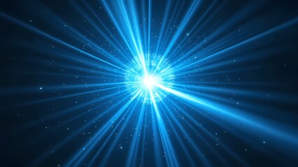 Naklejka premium High-Energy Spiral of Blue and Green Light Waves with Glowing Particle