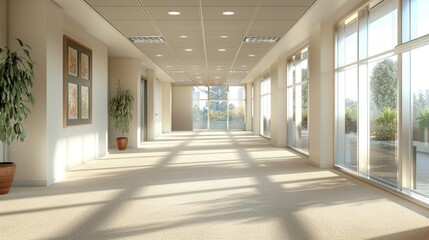 Large empty room with potted plant