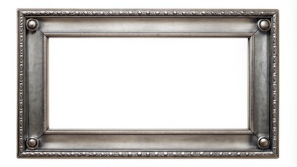Metal frame isolated on white background with clipping path, metal, frame, isolated, white background, clipping path, border