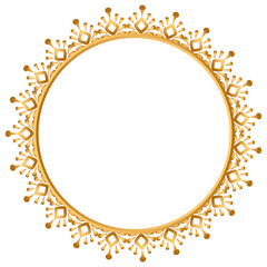 Luxury golden or gold circle frame border design with dots transparent background