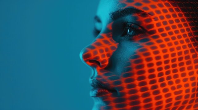 Visually captivating abstract image featuring futuristic glitch art with intricate neon grid patterns vibrant digital textures and a sense of computational energy and power