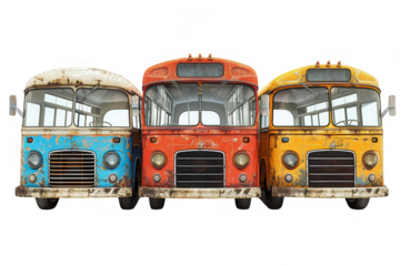 Three Rusty Buses