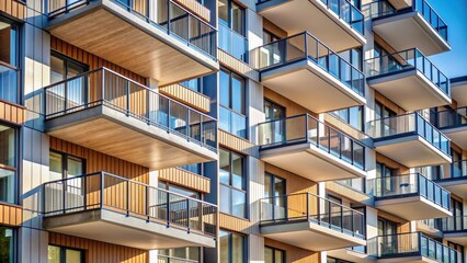 Close up of balconies in a modern residential building , balcony, architecture, city, urban, exterior, design, facade