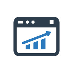 Website performance growth icon