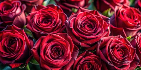 Close up of a bouquet of dark red roses, bouquet, dark red, roses, flowers, close up, petals, arrangement, romantic