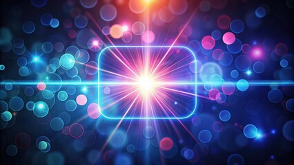 Defocused neon glow with blur light flare on a dark navy blue background, neon, glow, blur, light flare, futuristic