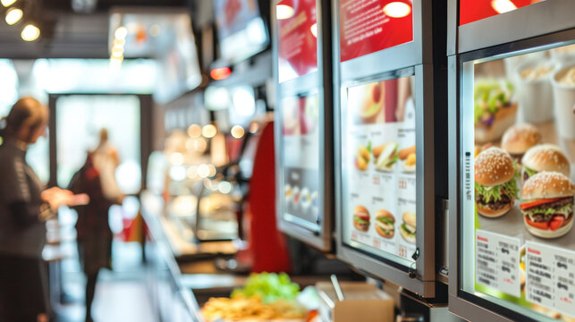 self service terminal showing menu ready to roder