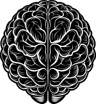 recommend clip art: human brain silhouette vector, brain with cerebrum side black and white outline, human brain icon.