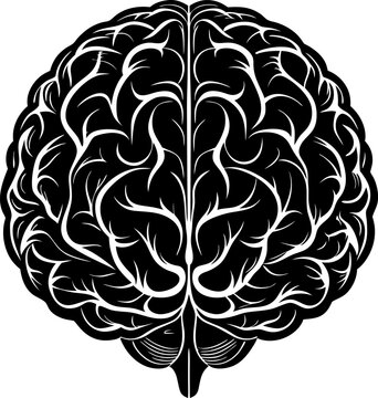 recommend clip art: human brain silhouette vector, brain with cerebrum side black and white outline, human brain icon.