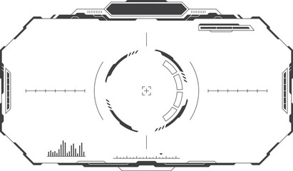 Hud screen with aim crosshair. Scifi game interface © ssstocker