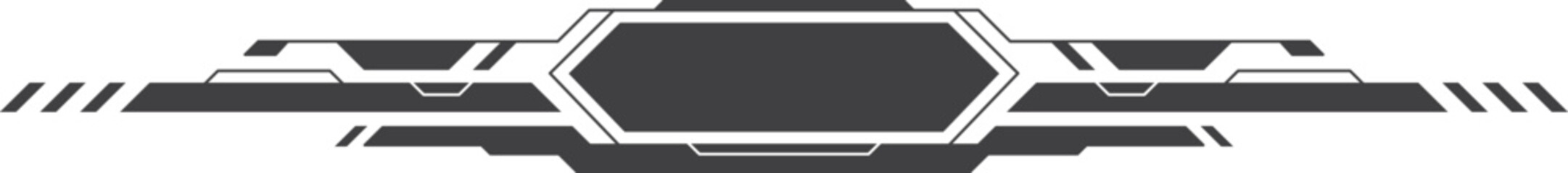 Obraz premium Digital frame template. Tech title black frame