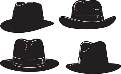 Set of Hat Silhouette Illustration design