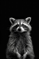 Obraz premium portrait studio photograph of raccoon black and white