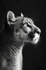 portrait studio photograph of puma black and white