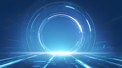 Blue circular technology background