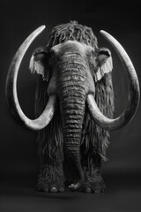 Obraz premium portrait studio photograph of woolly mammoth black and white