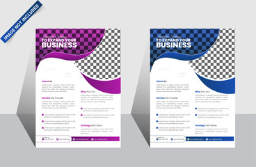 Modern company flyer template, abstract business flyer.
