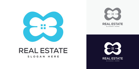 vector abstract real estate logo template design modern