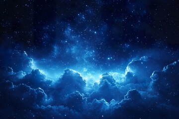 Peaceful Background of a Deep Blue Night Sky