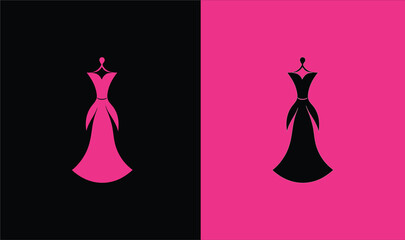 abstract beauty women's dress fashion logo design illustration