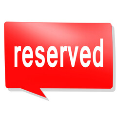 Reserved word on red speech bubble