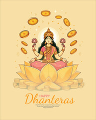 Illustration for Dhanteras Festival Celebration