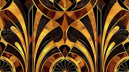 Vector abstract art design luxury pattern in gold. Generative Ai