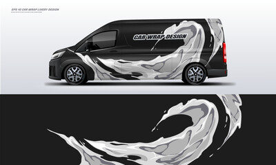 Sporty black van wrap livery design © liveryworks