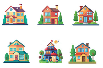 flat house illustration vector art