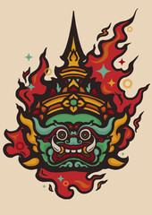 Ravana, Thai Graphic Style Vector art